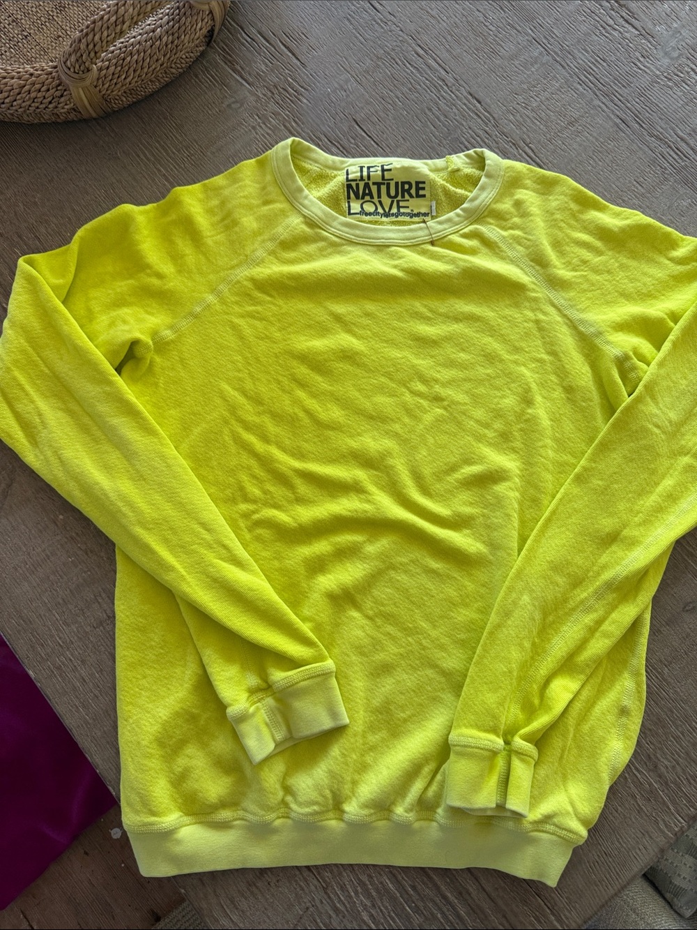 freecity Neon Yellow Crewneck XS Sweatshirt